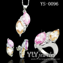 Neueste Design Farbige Zirkon Stein Schmuck Sets (YS-0096)